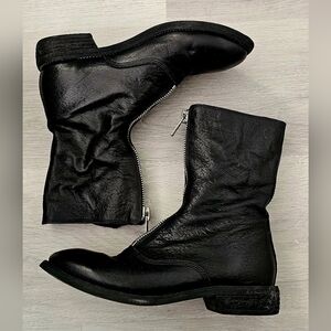 Black Leather Side-Zip Women's Ankle Boots